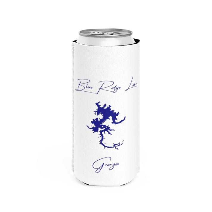 Georgia  Blue  Ridge  Lake  Slim  Can  Koozie  front  position  view  from  front  white.webp