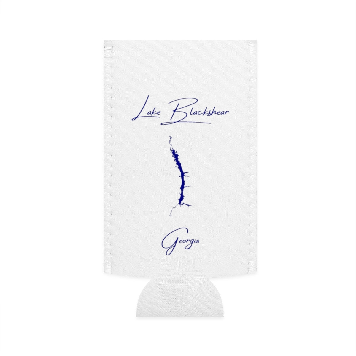 Georgia  Lake  Blackshear  Slim  Can  Koozie  front  position  view  from  flat-front  white.webp