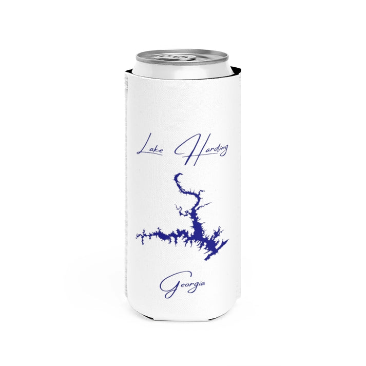 Georgia  Lake  Harding  Slim  Can  Koozie  front  position  view  from  front  white.webp