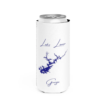 Georgia  Lake  Lanier  Slim  Can  Koozie  front  position  view  from  front  white.webp