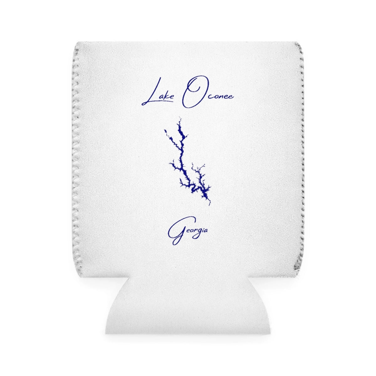 Georgia  Lake  Oconee  Can  Koozie  front  position  view  from  front-1  white.webp