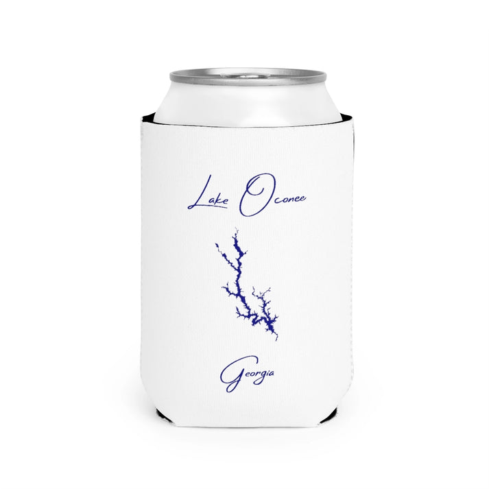 Georgia  Lake  Oconee  Can  Koozie  front  position  view  from  front-2  white.webp