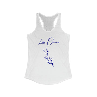 Georgia  Lake  Oconee  Racerback-Tank  front  position  view  from  front  solid  white.webp