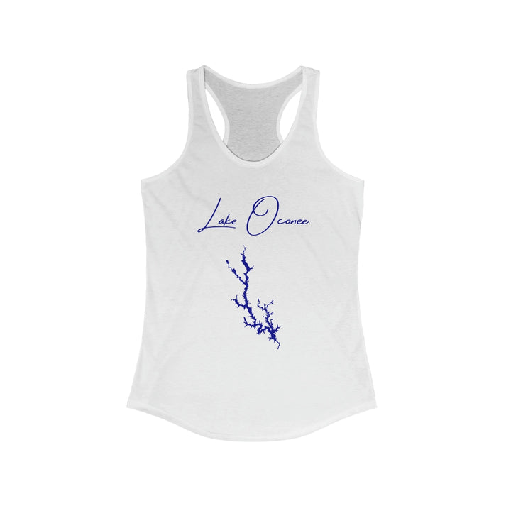 Georgia  Lake  Oconee  Racerback-Tank  front  position  view  from  front  solid  white.webp