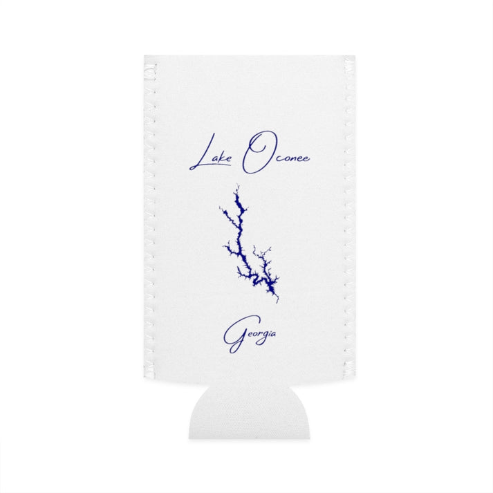Georgia  Lake  Oconee  Slim  Can  Koozie  front  position  view  from  flat-front  white.webp