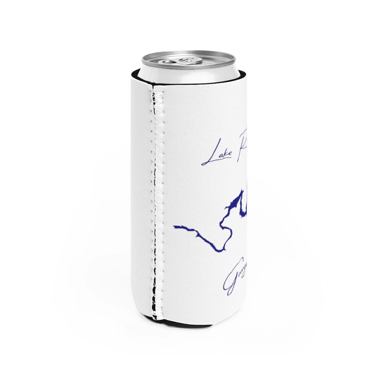 Georgia  Lake  Rabun  Slim  Can  Koozie  all  position  view  from  right  white.webp