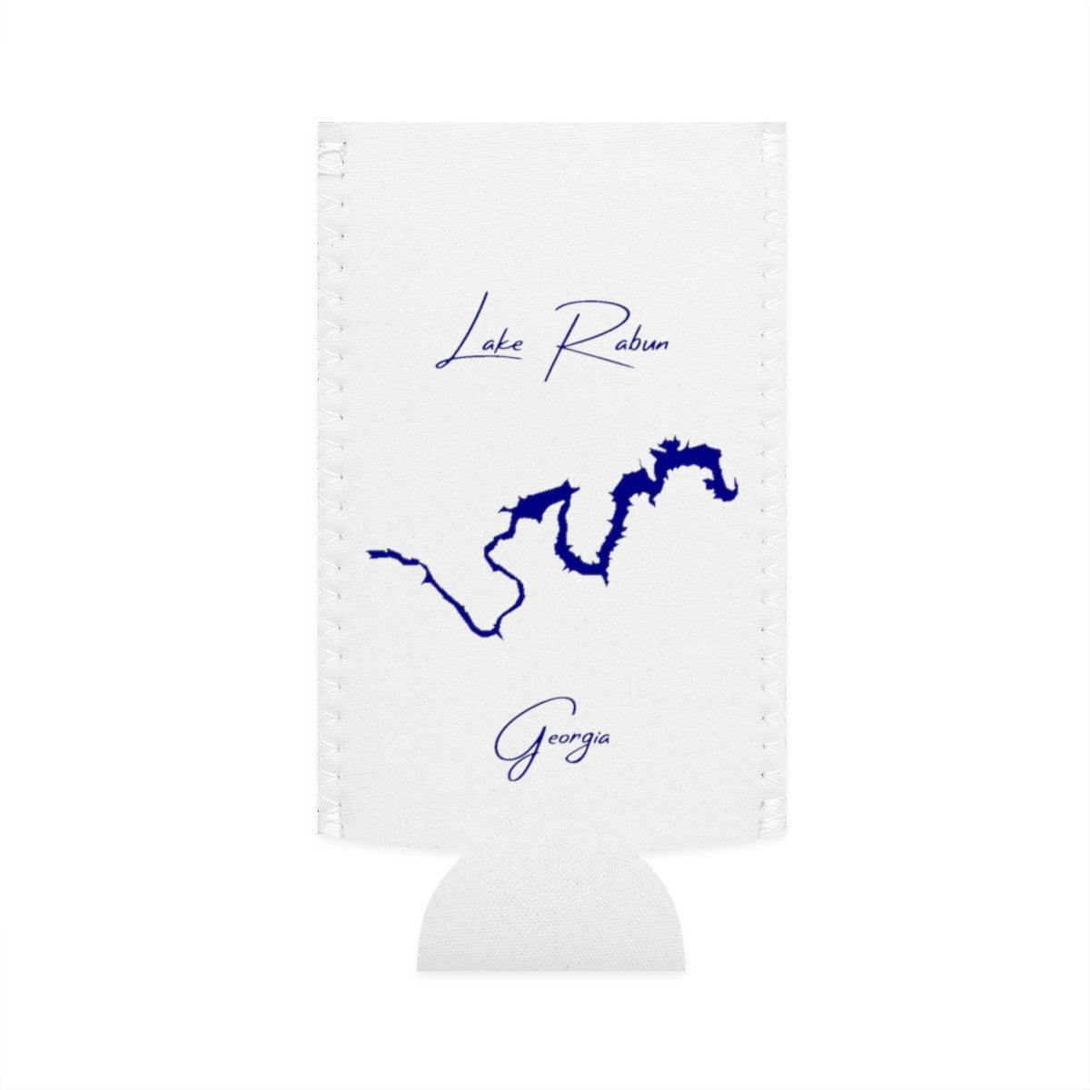 Georgia  Lake  Rabun  Slim  Can  Koozie  front  position  view  from  flat-front  white.webp