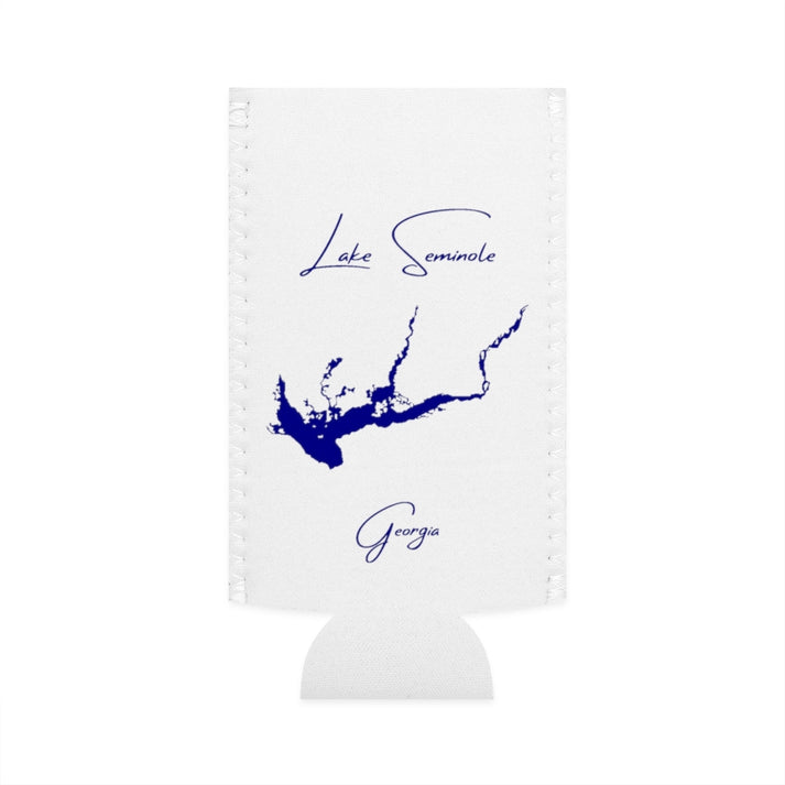Georgia  Lake  Seminole  Slim  Can  Koozie  front  position  view  from  flat-front  white.webp