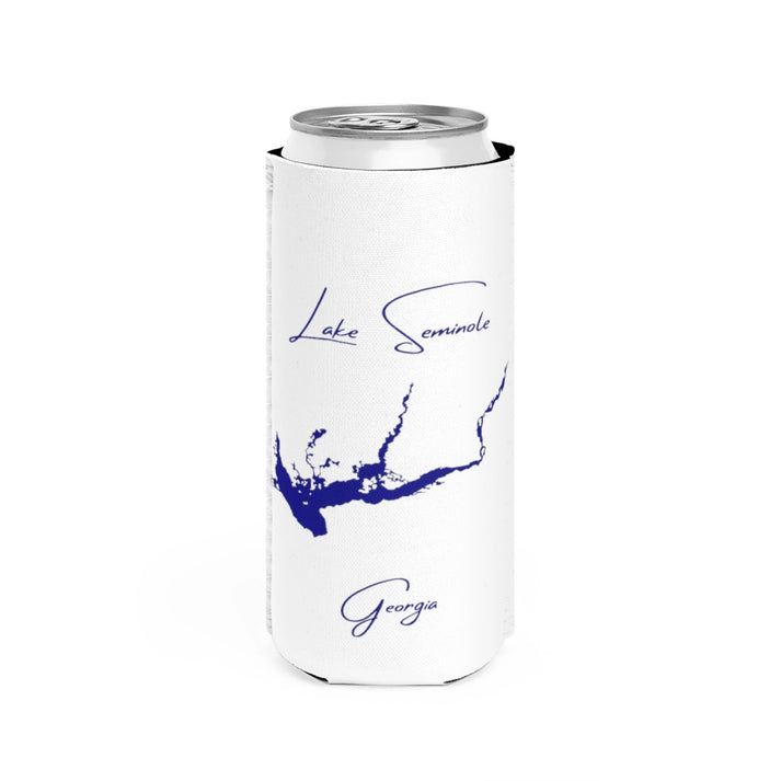 Georgia  Lake  Seminole  Slim  Can  Koozie  front  position  view  from  front  white.webp