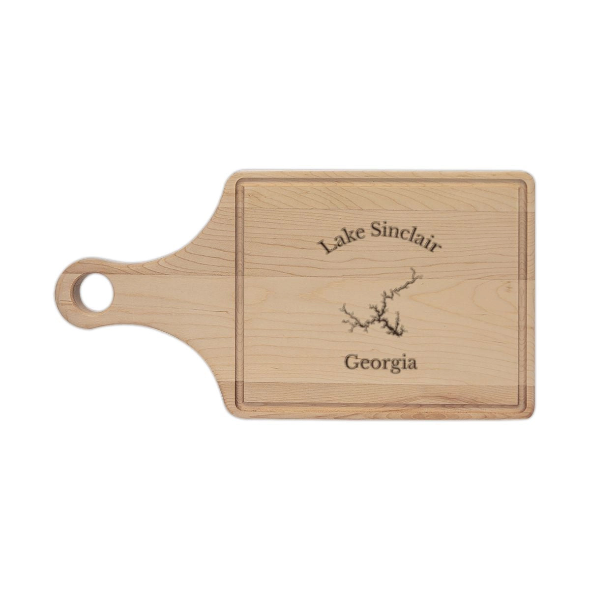 Georgia  Lake  Sinclair  Engraved  Cutting  Board  front  position  view  from  front  maple.webp