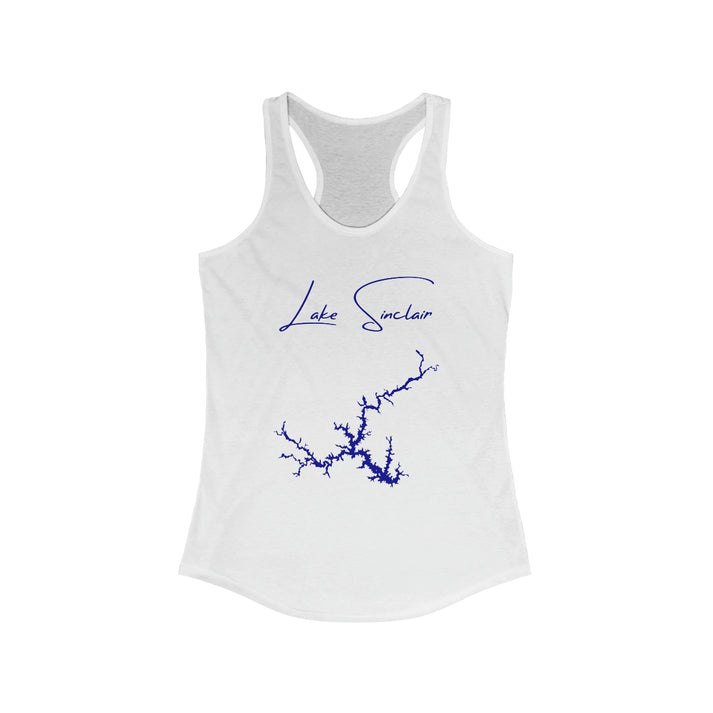 Georgia  Lake  Sinclair  Racerback-Tank  front  position  view  from  front  solid  white.webp