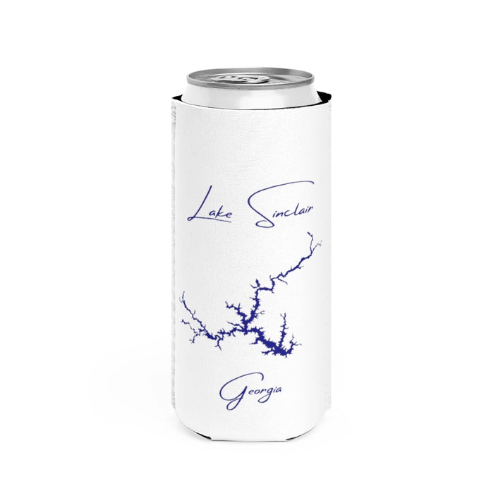 Georgia  Lake  Sinclair  Slim  Can  Koozie  front  position  view  from  front  white.webp