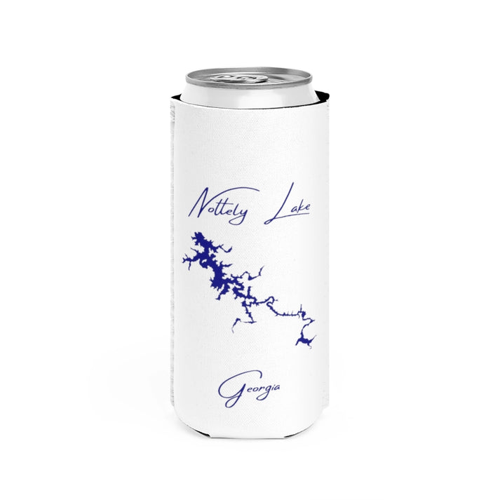 Georgia  Nottely  Lake  Slim  Can  Koozie  front  position  view  from  front  white.webp