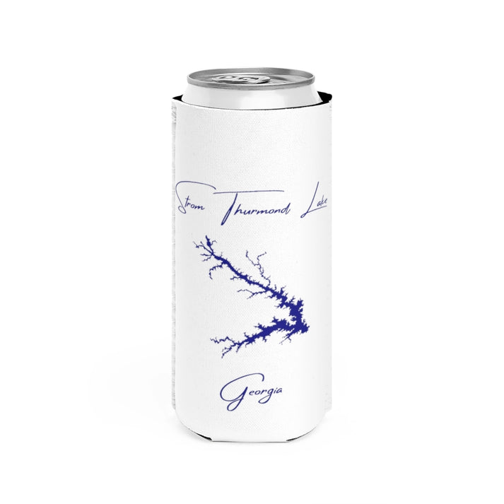 Georgia  Strom  Thurmond  Lake  Slim  Can  Koozie  front  position  view  from  front  white.webp