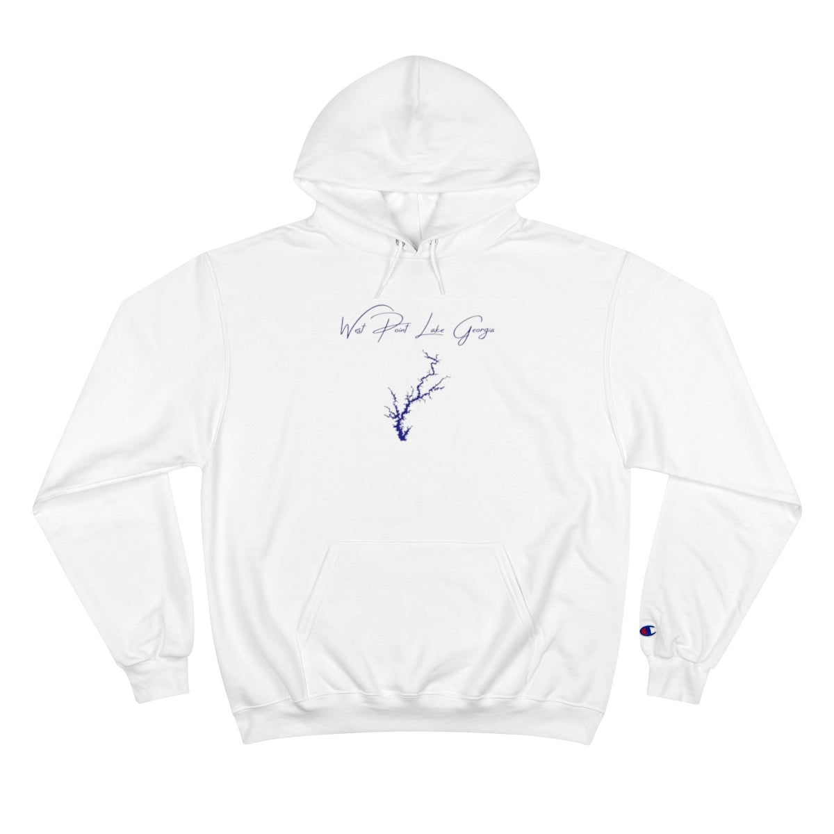 Georgia  West  Point  Lake  Hoodie  front  position  view  from  front  white.webp