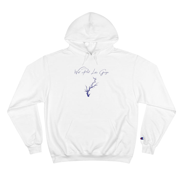Georgia  West  Point  Lake  Hoodie  front  position  view  from  front  white.webp