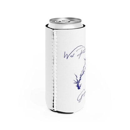 Georgia  West  Point  Lake  Slim  Can  Koozie  all  position  view  from  right  white.webp