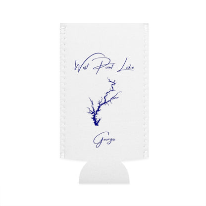 Georgia  West  Point  Lake  Slim  Can  Koozie  front  position  view  from  flat-front  white.webp