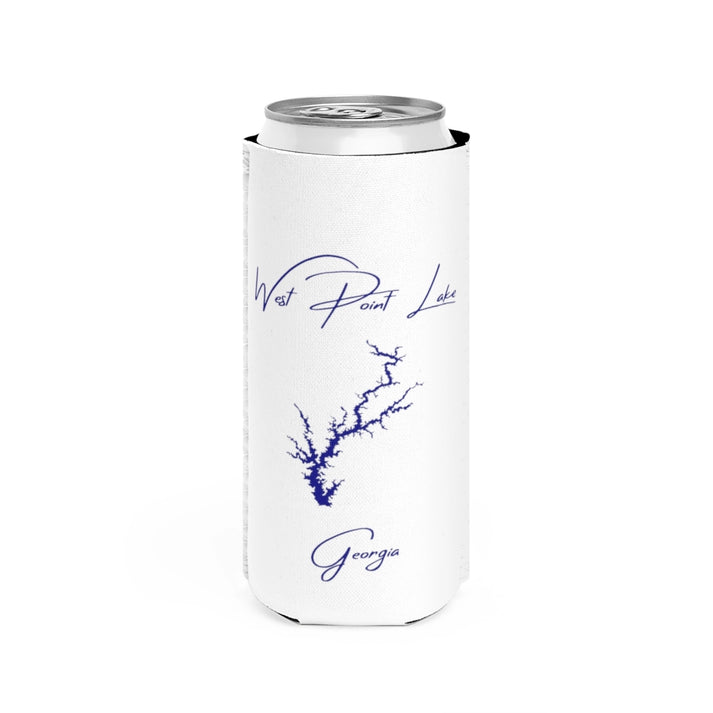 Georgia  West  Point  Lake  Slim  Can  Koozie  front  position  view  from  front  white.webp