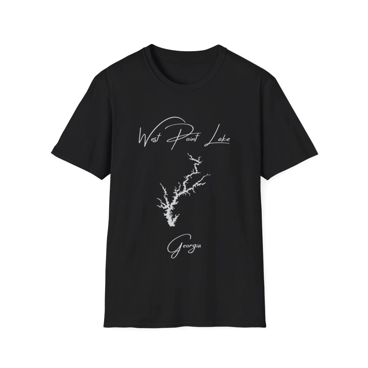 Georgia  West  Point  Lake  T-shirt  front  position  view  from  front  black.webp
