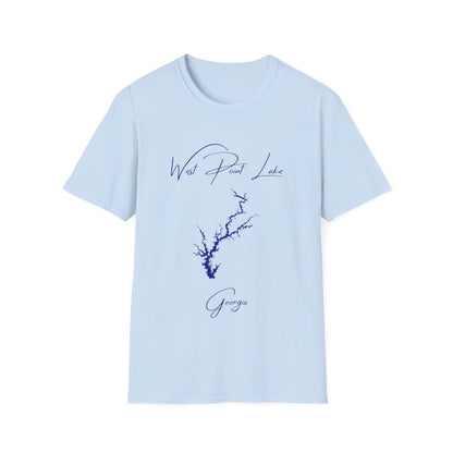 Georgia  West  Point  Lake  T-shirt  front  position  view  from  front  light  blue.webp