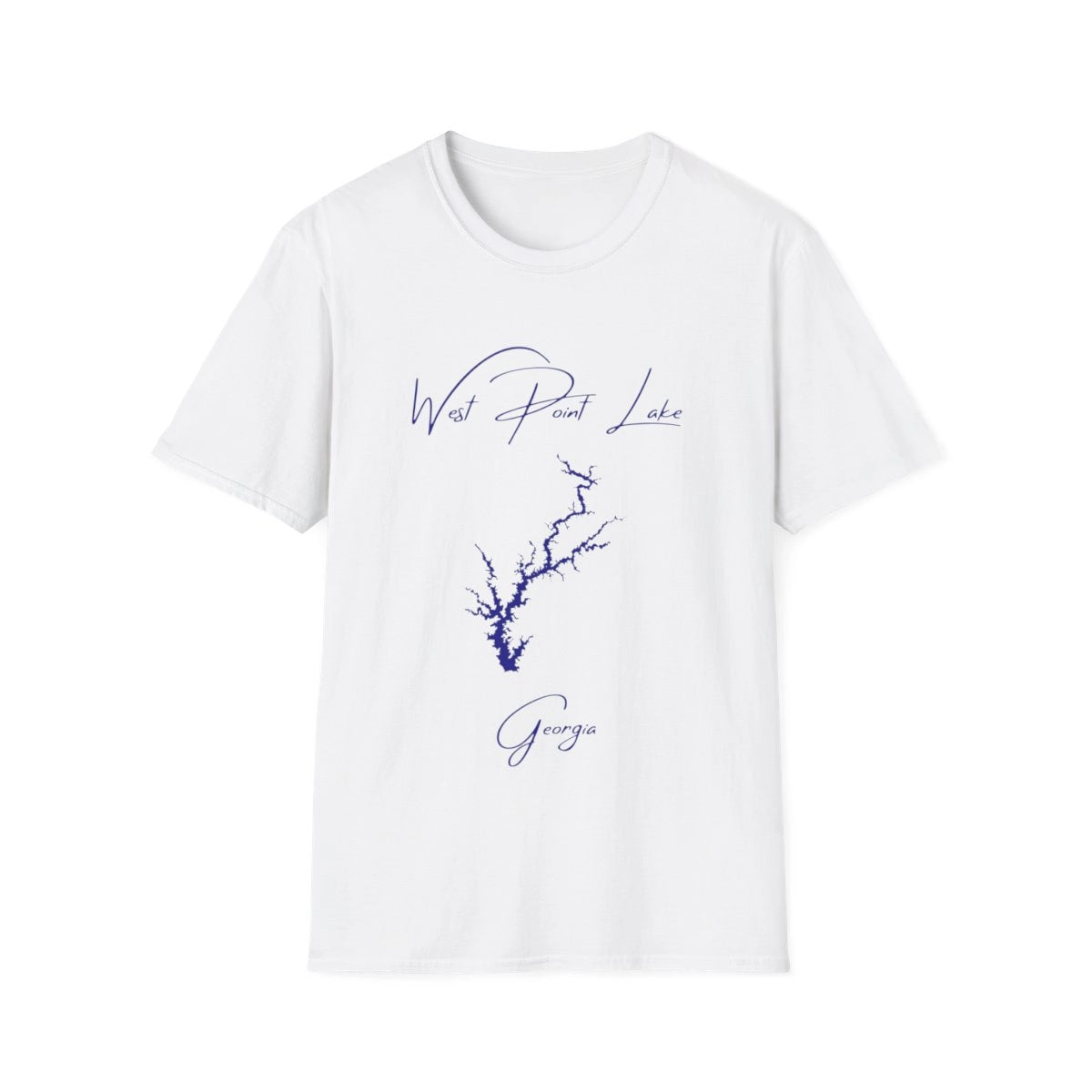 Georgia  West  Point  Lake  T-shirt  front  position  view  from  front  white.webp
