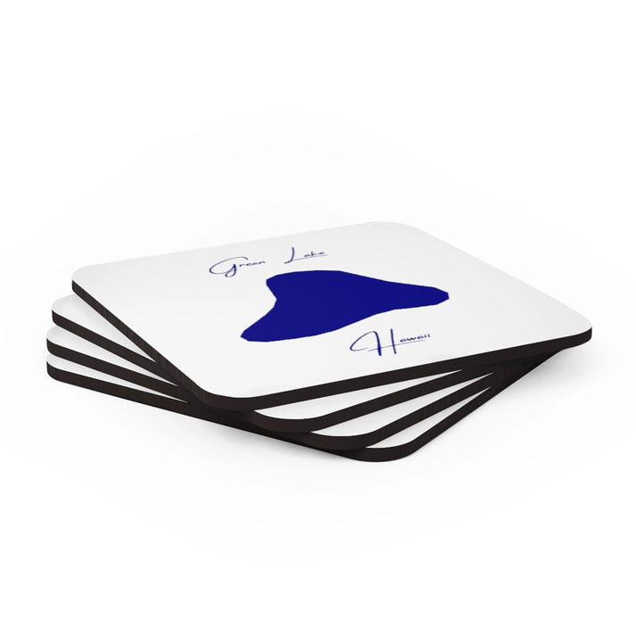 Hawaii  Green  Lake  Coaster  Set  front  position  view  from  stacked  3.75  x  3.75.webp