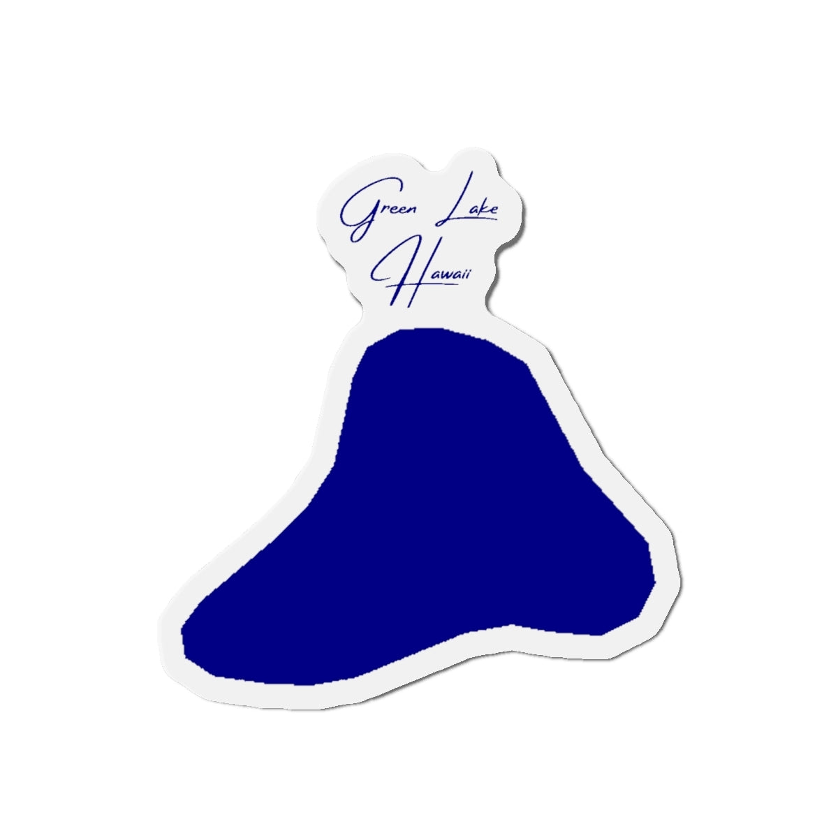 Hawaii  Green  Lake  Die  Cut  Magnet  front  position  view  from  front  4  x  4.webp