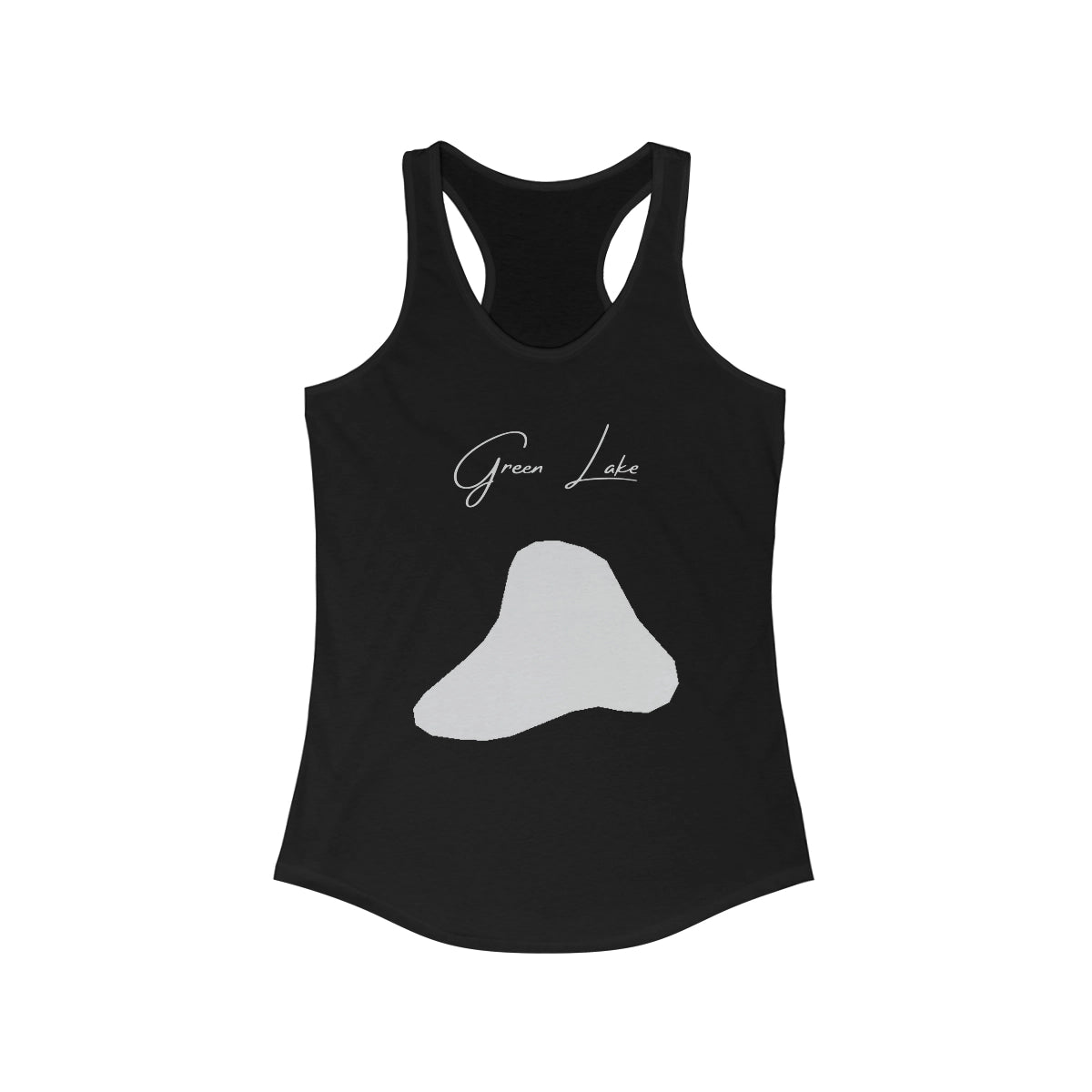 Hawaii  Green  Lake  Racerback-Tank  front  position  view  from  front  solid  black.webp