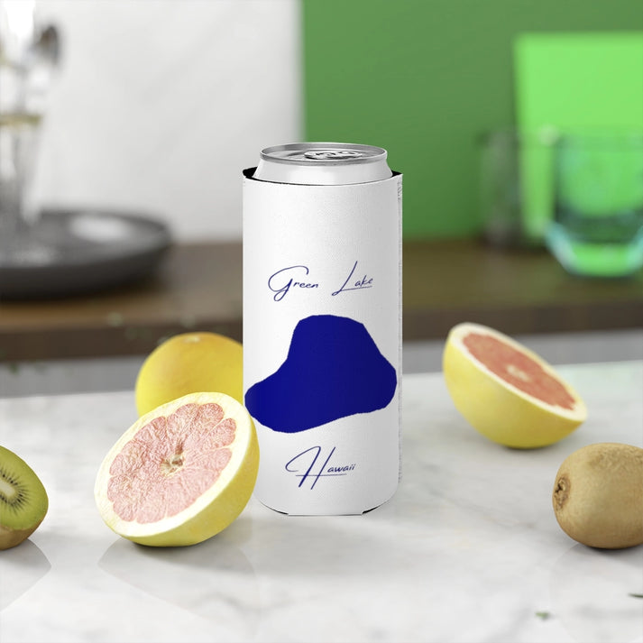 Hawaii  Green  Lake  Slim  Can  Koozie  front  position  view  from  context-2  white.webp