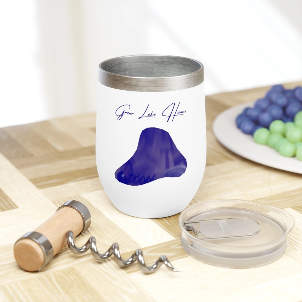 Hawaii  Green  Lake  Wine  Tumbler  other  position  view  from  context  white.webp