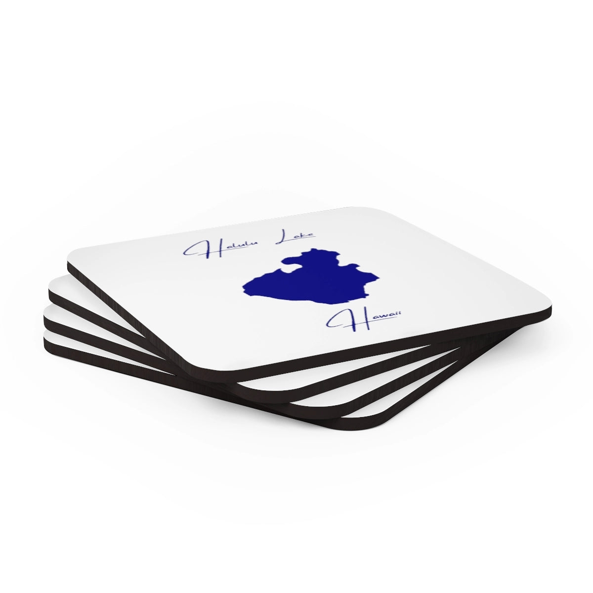 Hawaii  Halulu  Lake  Coaster  Set  front  position  view  from  stacked  3.75  x  3.75.webp