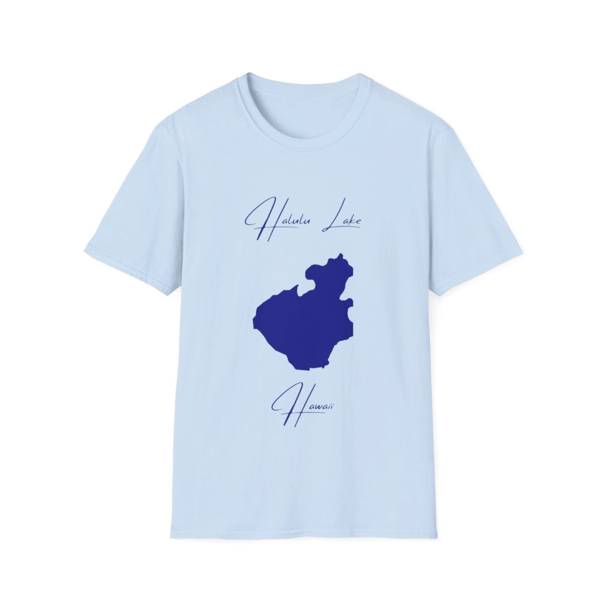 Hawaii  Halulu  Lake  T-shirt  front  position  view  from  front  light  blue.webp