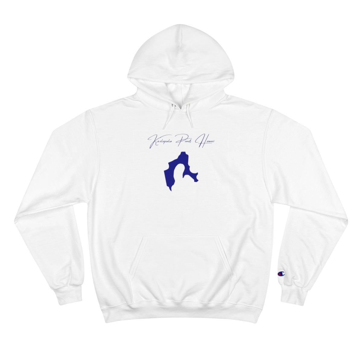 Hawaii  Ka'elepulu  Pond  Hoodie  front  position  view  from  front  white.webp