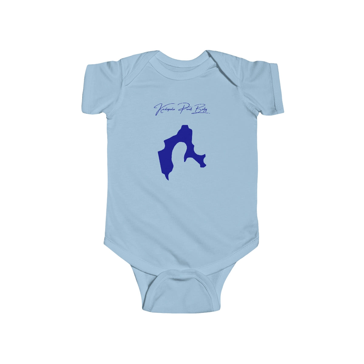 Hawaii  Ka'elepulu  Pond  Onesie  front  position  view  from  front  light  blue.webp