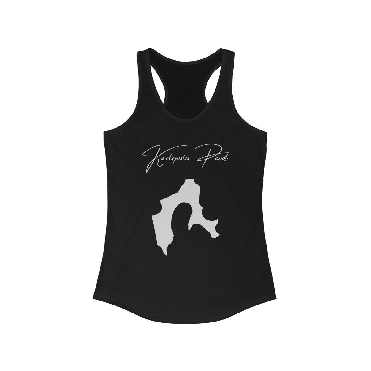 Hawaii  Ka'elepulu  Pond  Racerback-Tank  front  position  view  from  front  solid  black.webp