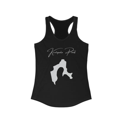 Hawaii  Ka'elepulu  Pond  Racerback-Tank  front  position  view  from  front  solid  black.webp