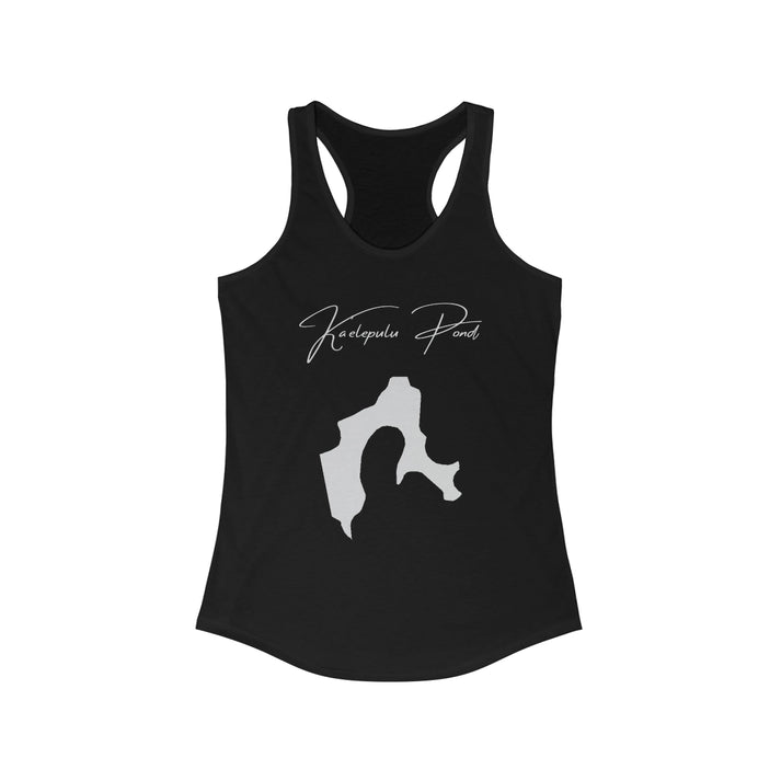 Hawaii  Ka'elepulu  Pond  Racerback-Tank  front  position  view  from  front  solid  black.webp