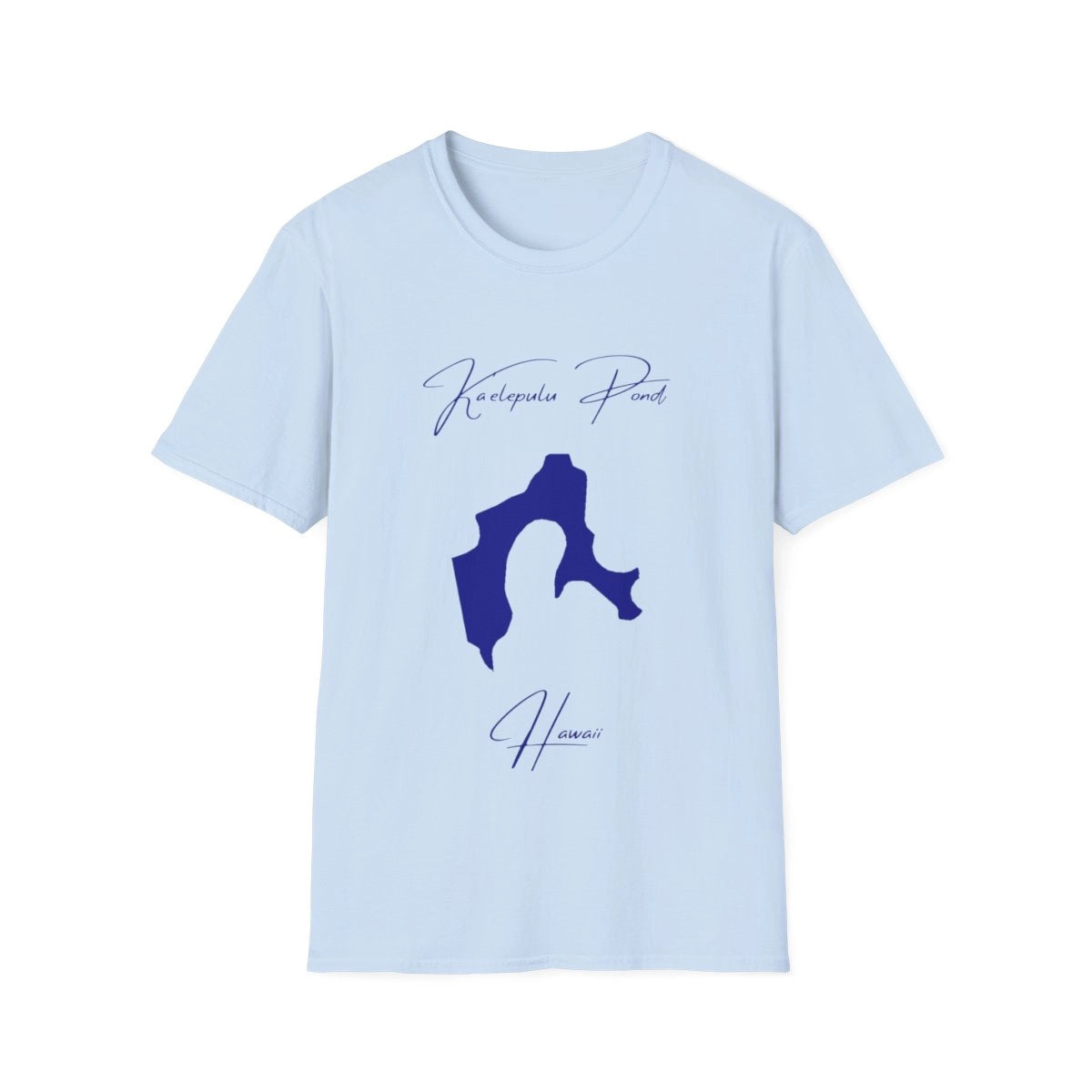 Hawaii  Ka'elepulu  Pond  T-shirt  front  position  view  from  front  light  blue.webp