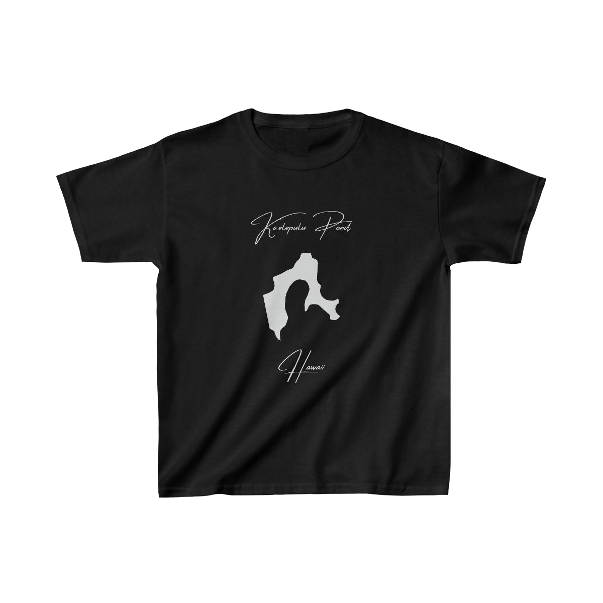 Hawaii  Ka'elepulu  Pond  Youth  T-shirt  front  position  view  from  front  black.webp