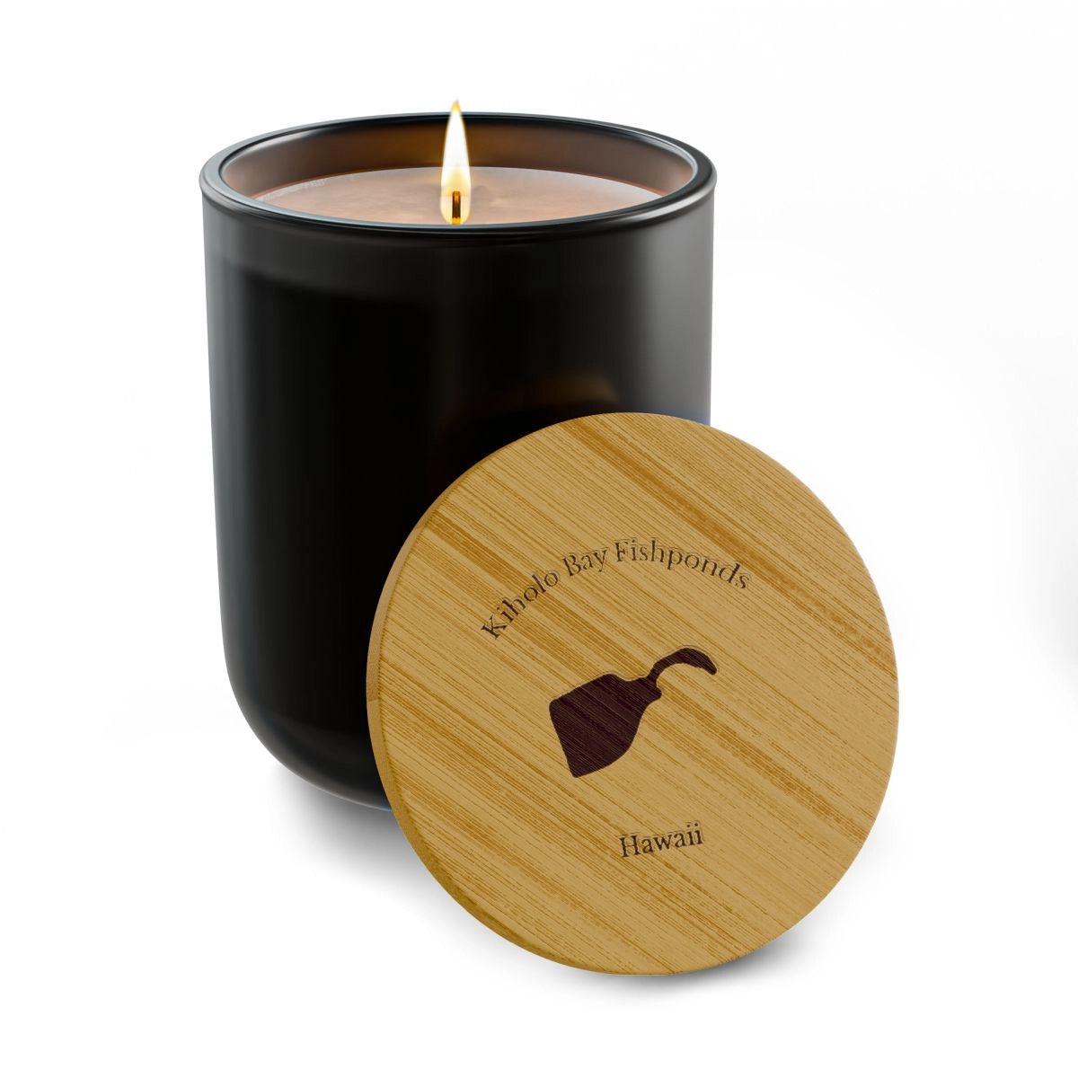 Hawaii  Kiholo  Bay  Fishponds  Engraved  Candle  other  position  view  from  front  true  noir  (matte).webp