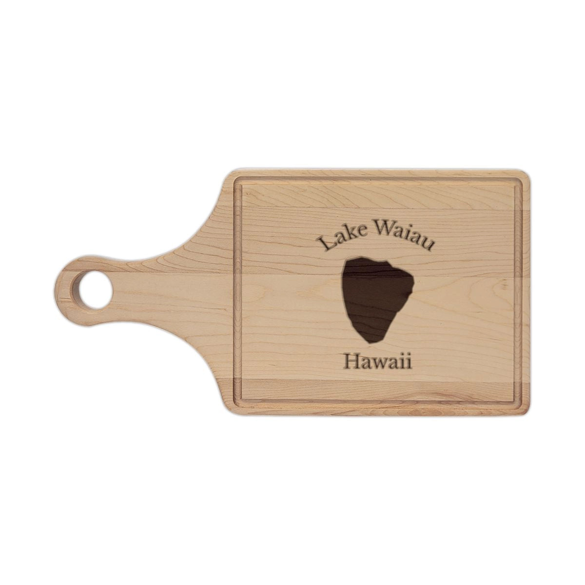 Hawaii  Lake  Waiau  Engraved  Cutting  Board  front  position  view  from  front  maple.webp