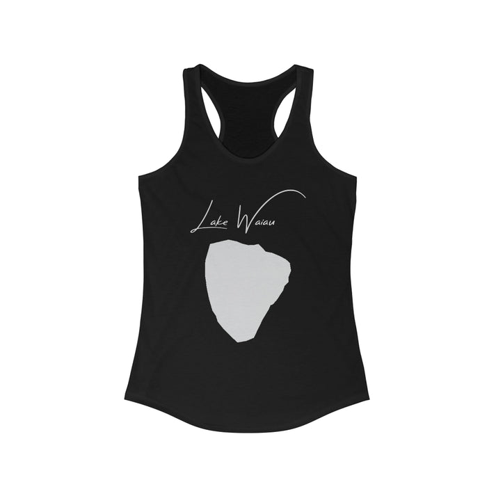 Hawaii  Lake  Waiau  Racerback-Tank  front  position  view  from  front  solid  black.webp