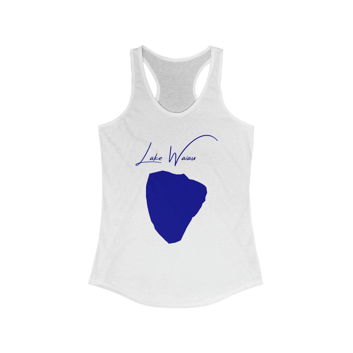 Hawaii  Lake  Waiau  Racerback-Tank  front  position  view  from  front  solid  white.webp