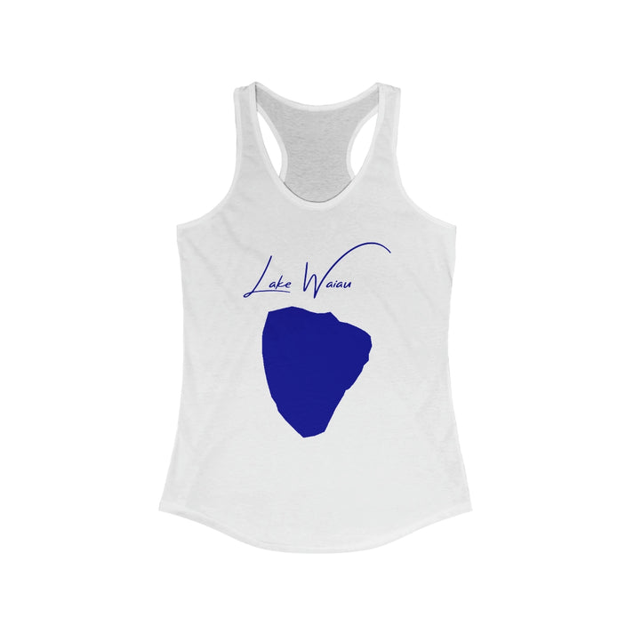 Hawaii  Lake  Waiau  Racerback-Tank  front  position  view  from  front  solid  white.webp