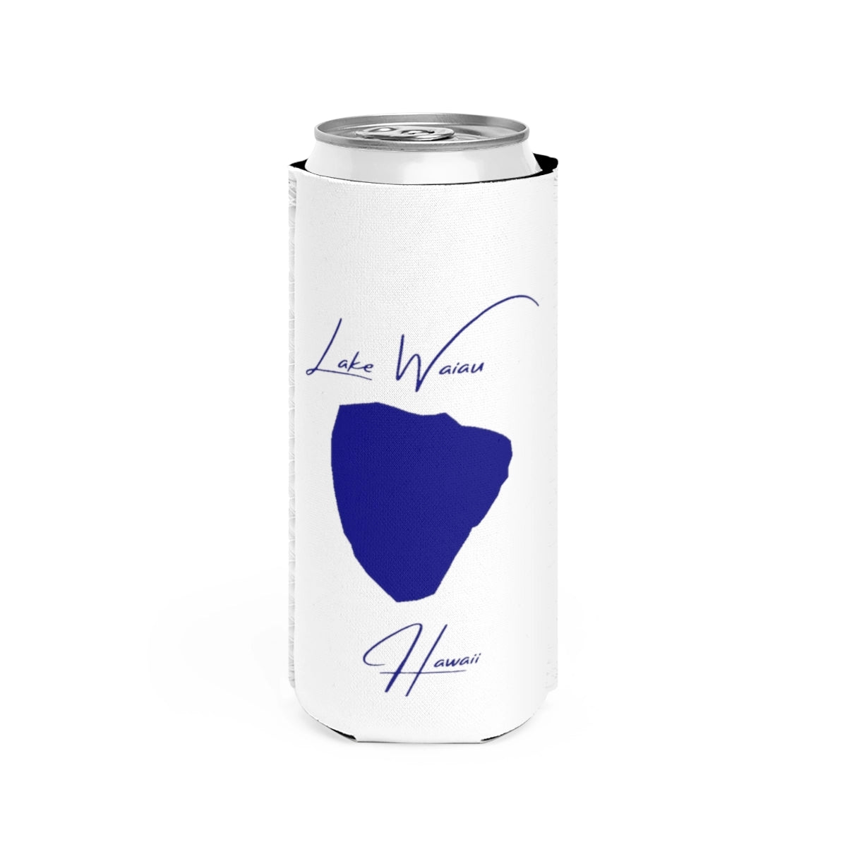 Hawaii  Lake  Waiau  Slim  Can  Koozie  front  position  view  from  front  white.webp