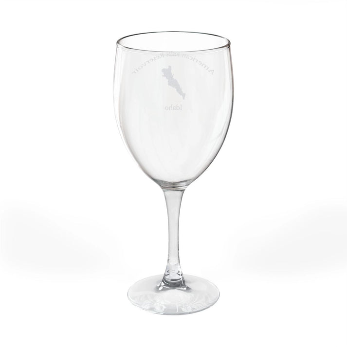 Idaho  American  Falls  Reservoir  Engraved  Wine  Glass  other  position  view  from  back  10.5oz.webp