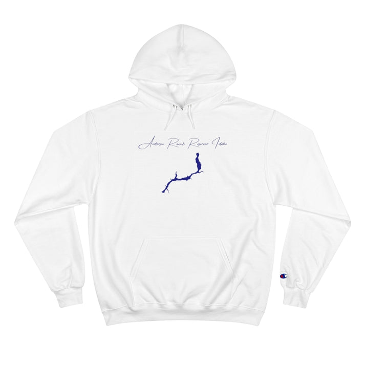 Idaho  Anderson  Ranch  Reservoir  Hoodie  front  position  view  from  front  white.webp