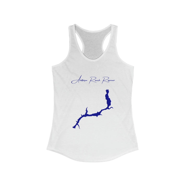 Idaho  Anderson  Ranch  Reservoir  Racerback-Tank  front  position  view  from  front  solid  white.webp