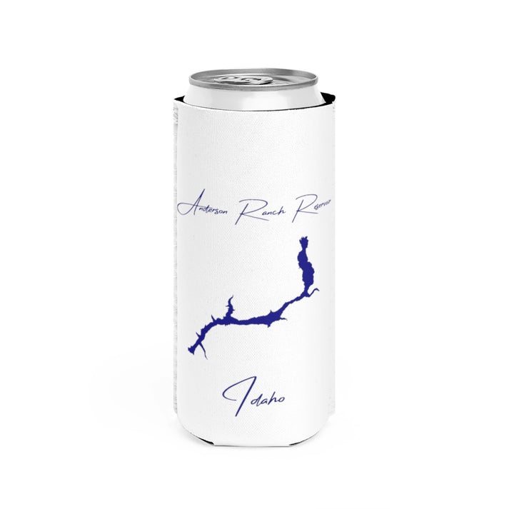 Idaho  Anderson  Ranch  Reservoir  Slim  Can  Koozie  front  position  view  from  front  white.webp